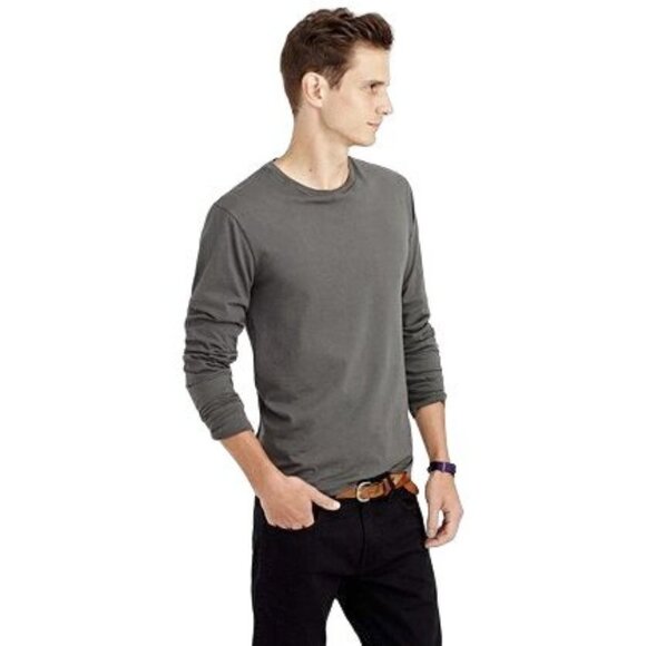 J.crew broken-in longt-sleeve gray t-shirt Size Large - Picture 1 of 5